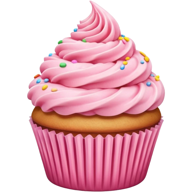 Cupcake with pink icing emoji