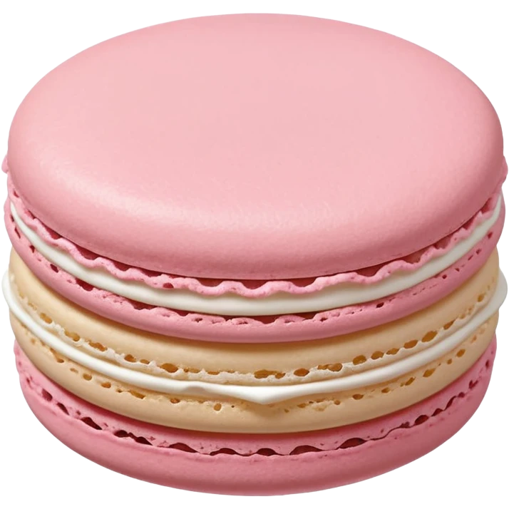 light pale pink macaron with white filling emoji