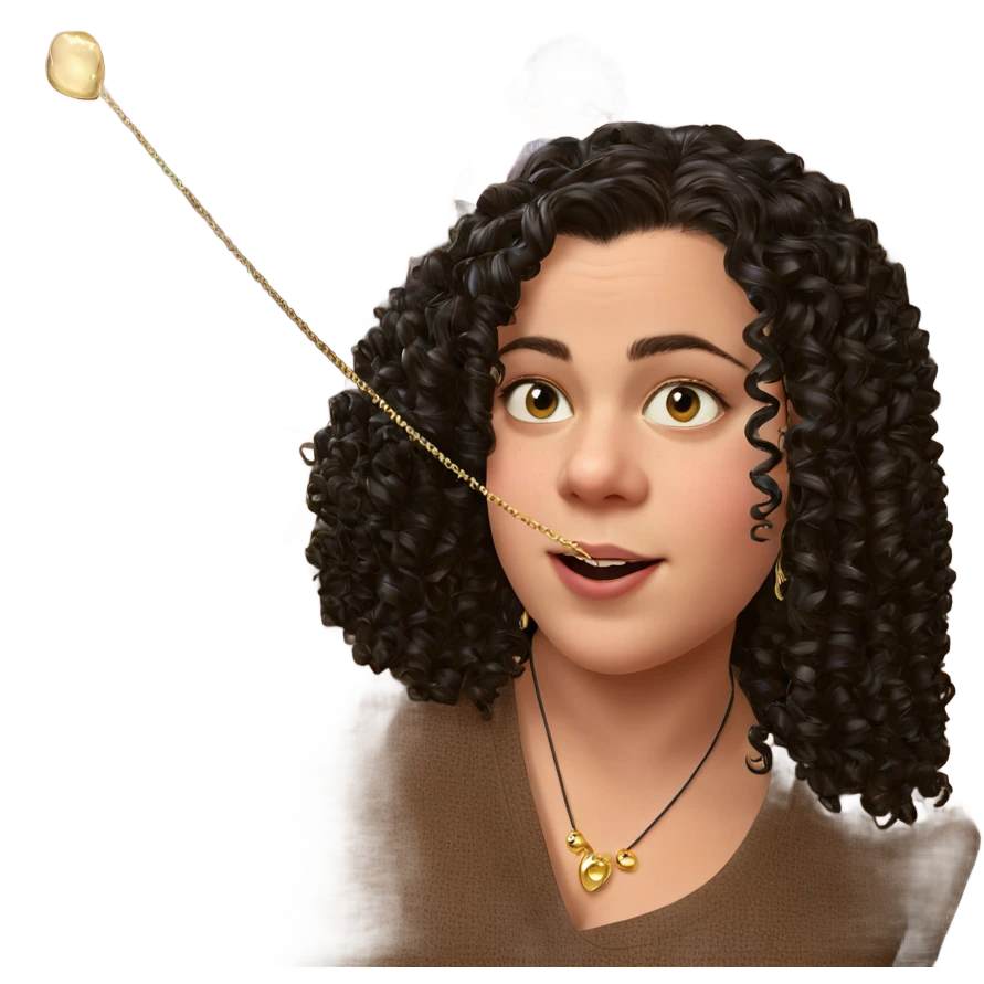 curly black hair with jewelry emoji