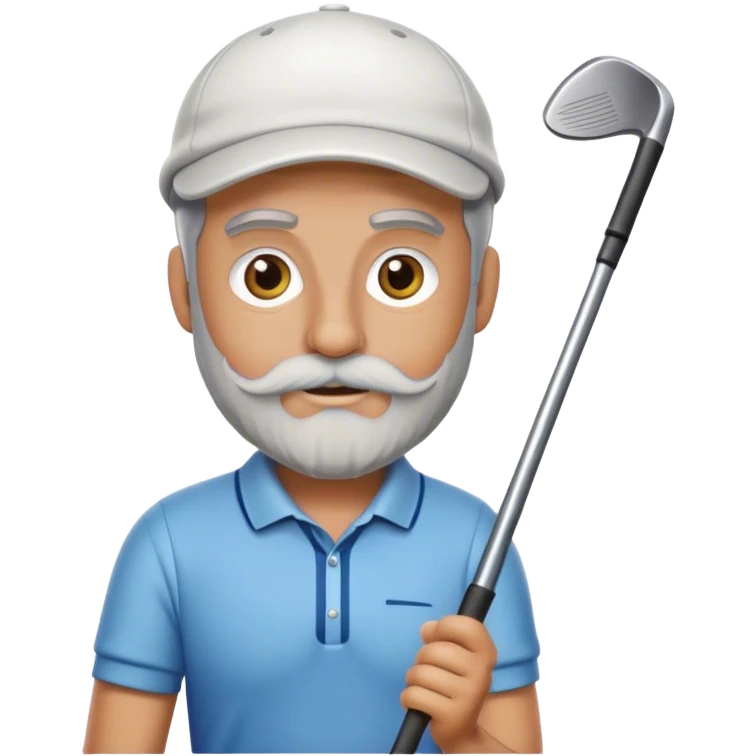 Golfer with grey beard emoji