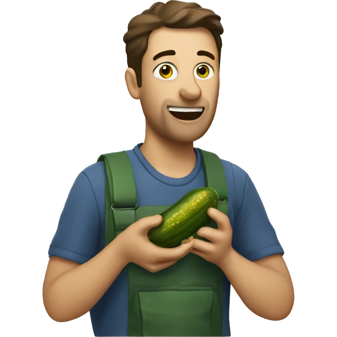 man eating pickle emoji