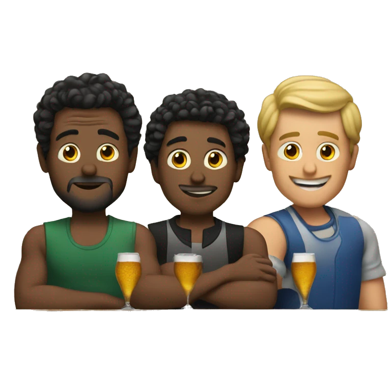 3 men at a bar emoji