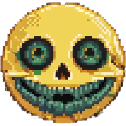 happy emoji with skull eyes emoji