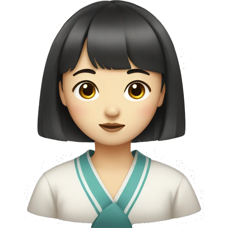 korean girl with bangs emoji
