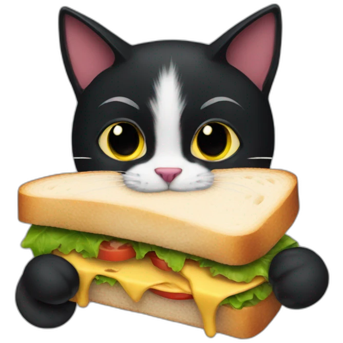 black cat sandwich idiot emoji
