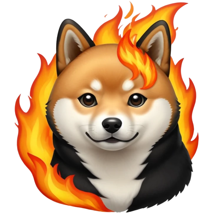 Shiba inu black and fire emoji