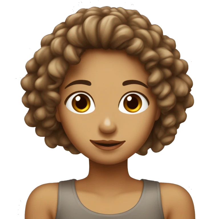 Ragazza con i capelli ricci, gli occhi marroni e il camice bianco. Ha in mano le provette da laboratorio emoji
