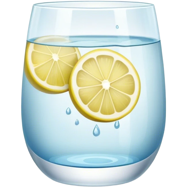 Cinematic realistic glass with water and lemon emoji