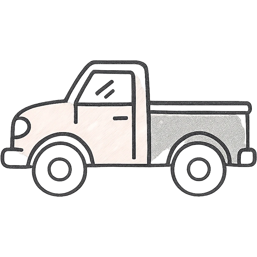 pink and gray truck emoji