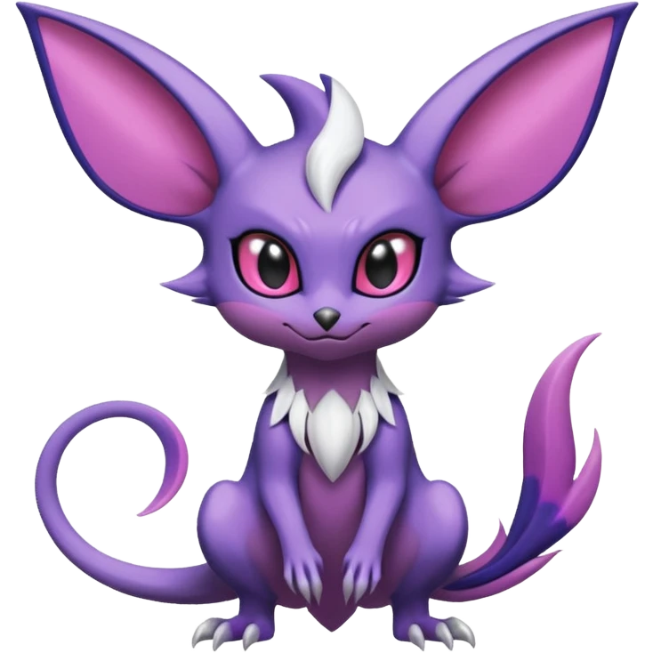 Shiny Cute Noibat-Noivern-Espeon-Silvally-Fakémon-hybrid-creature (full body)  emoji