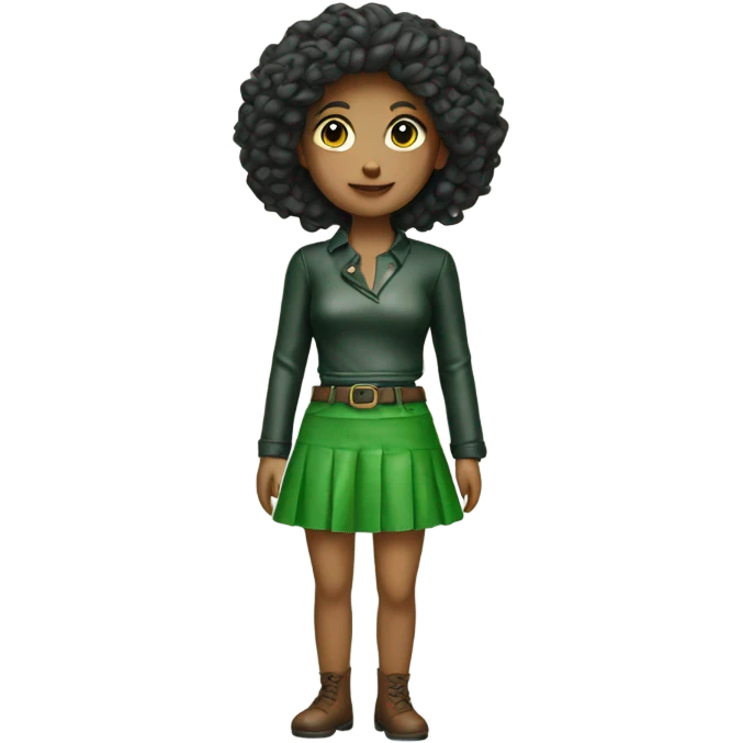 Green leather mini skirt isolated emoji
