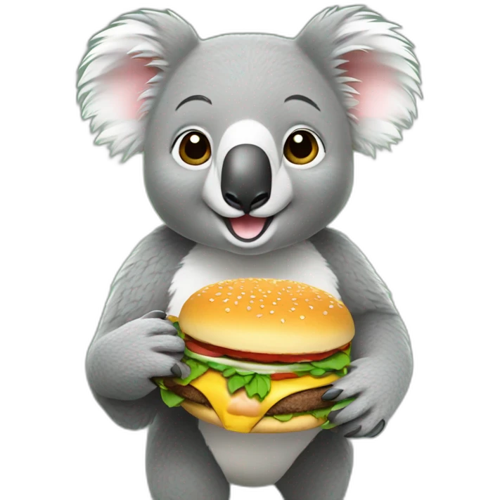 koala eating burger emoji