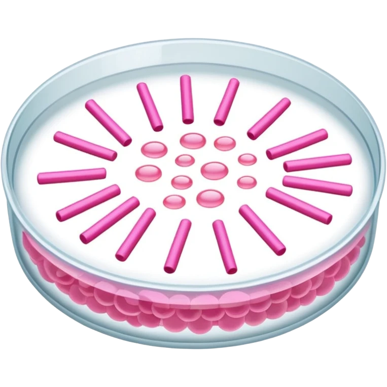 placa de petry com pequenos bastoes rosas flutuando emoji