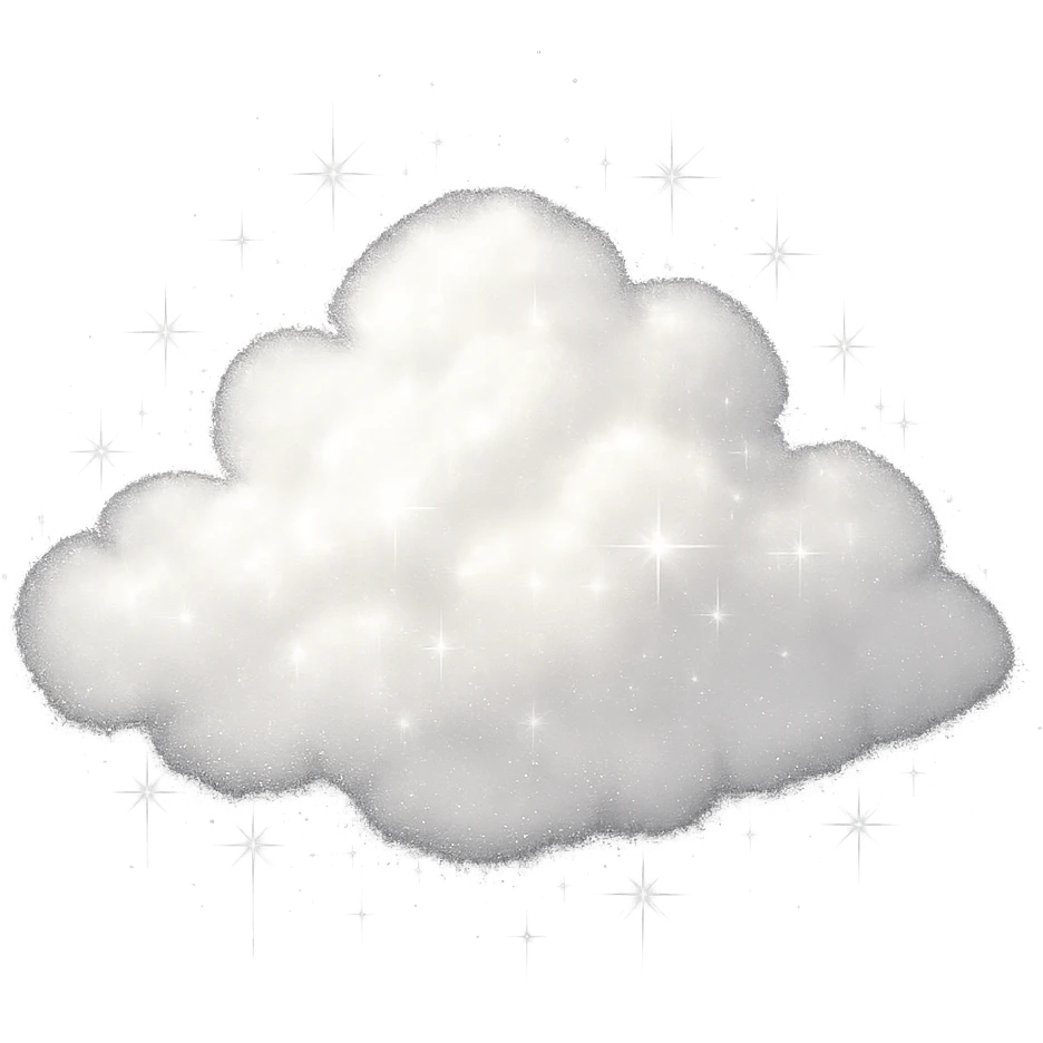 sparkly white cloud emoji