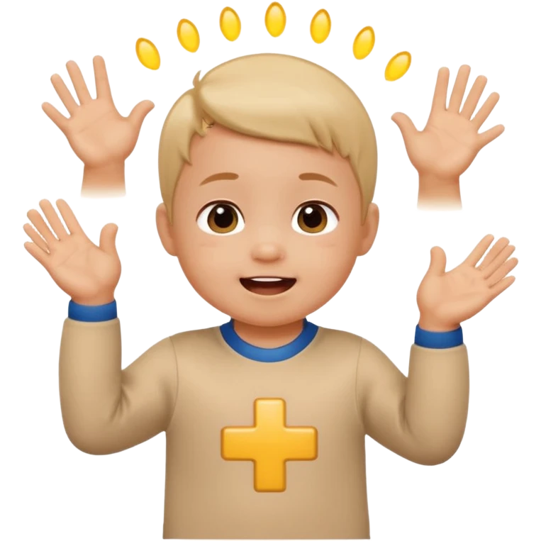 A toddler with a tiny jersey, clapping with adorable enthusiasm emoji