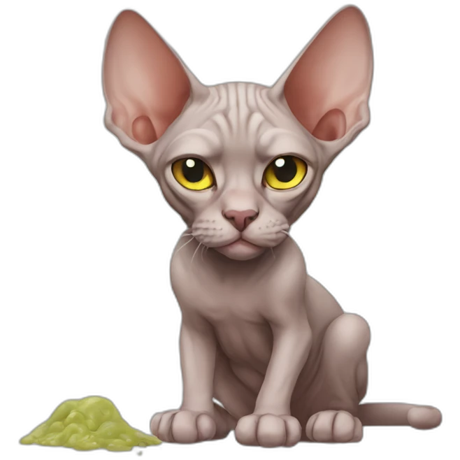 vomiting-sphynx-cat emoji