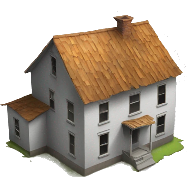 Abandoned house with roof missing emoji