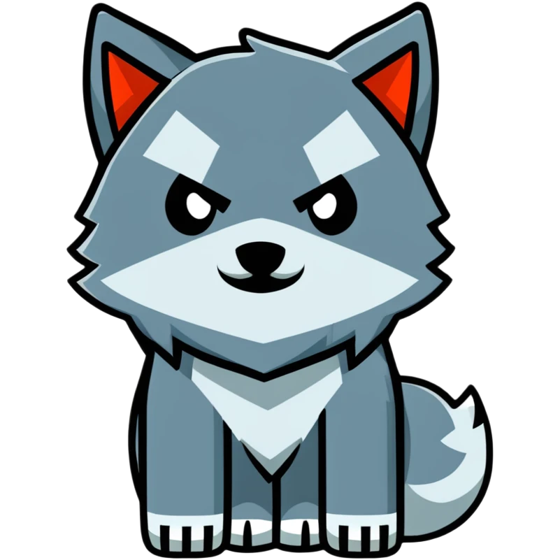 Minecraft square wolf emoji