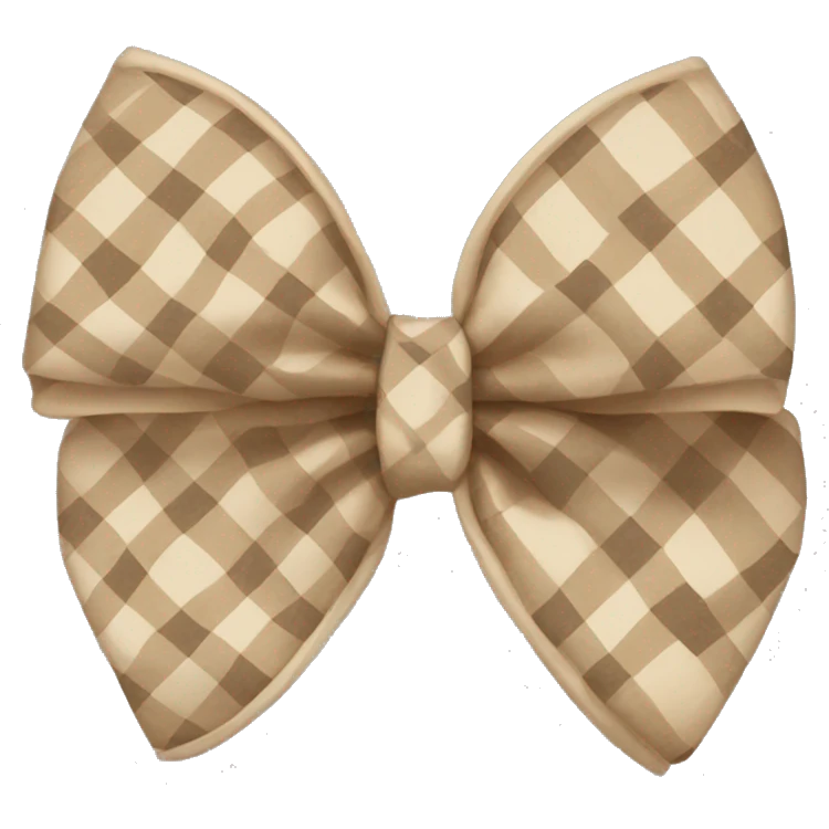 beige plaid bow emoji