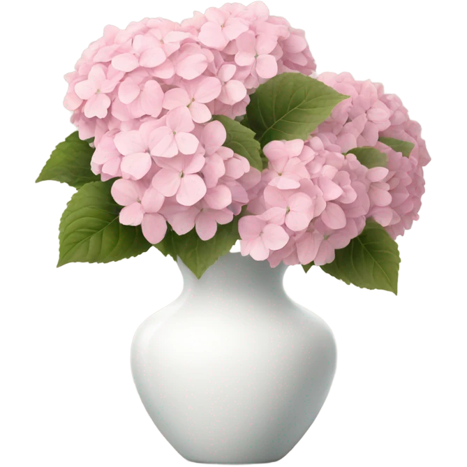 Light pink hydrangeas in white vase emoji