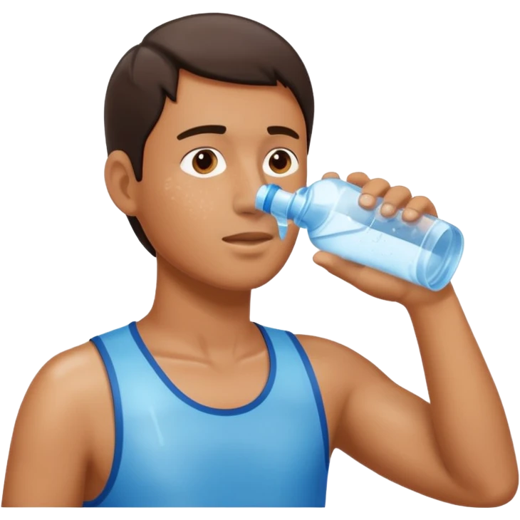 man drinking water from a bottle emoji
