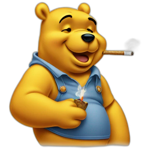 Winnie the pooh smoking emoji