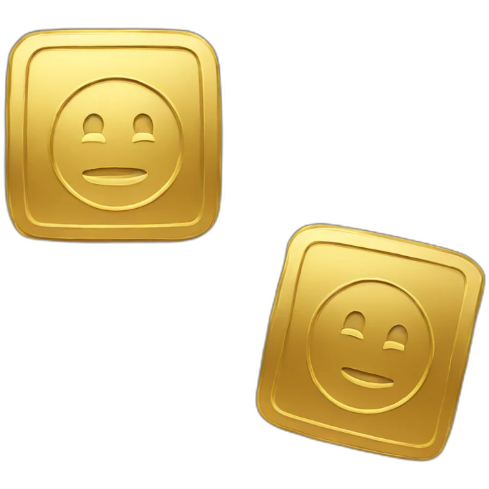 golden coin with a square emoji