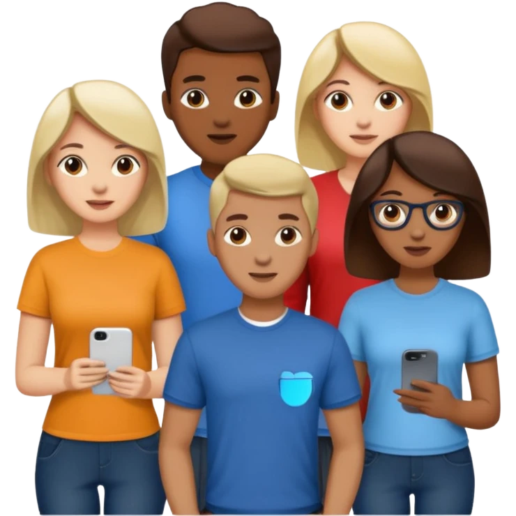 group of people ultimately creating a social media agency emoji