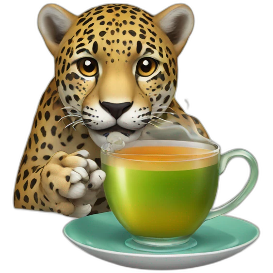 Jaguar drinks tea emoji