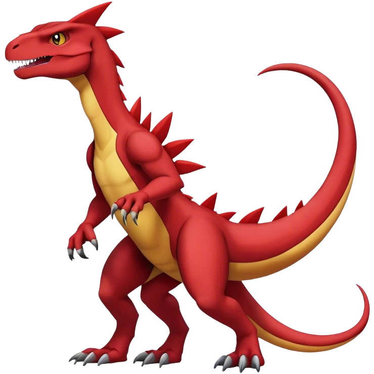  Cool Edgy Maroon Guilmon-Charmeleon-Digimon-Fakemon-Velociraptor full body emoji