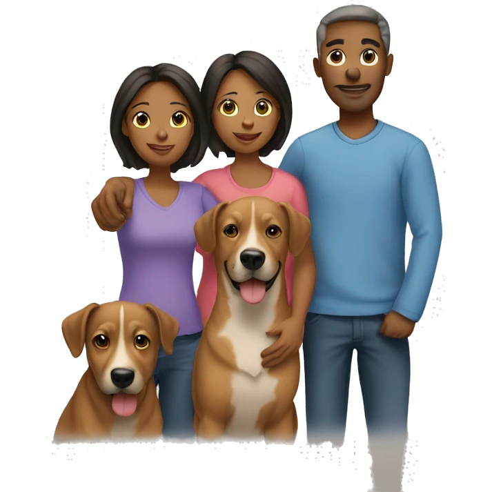 family of four and dog  emoji