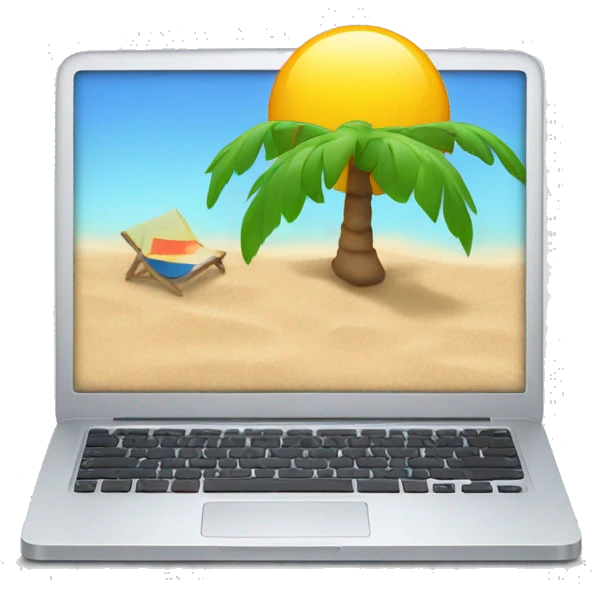 laptop in the summer emoji