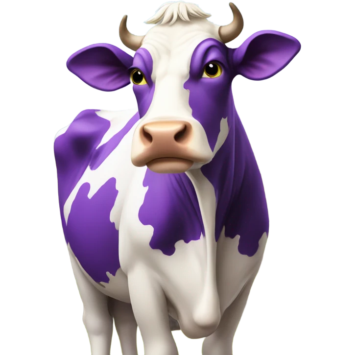 Purple and yellow cow emoji