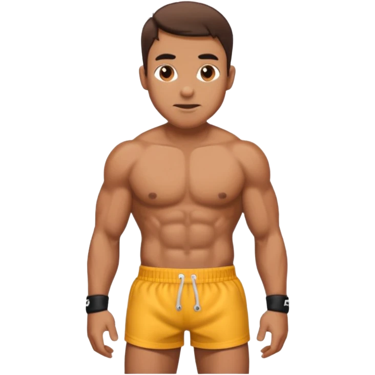 a man with only boxer standing emoji