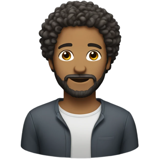 man with curly hair and beard emoji