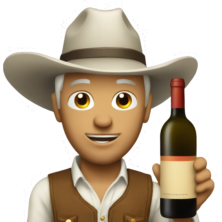 White cowboy with wine  emoji