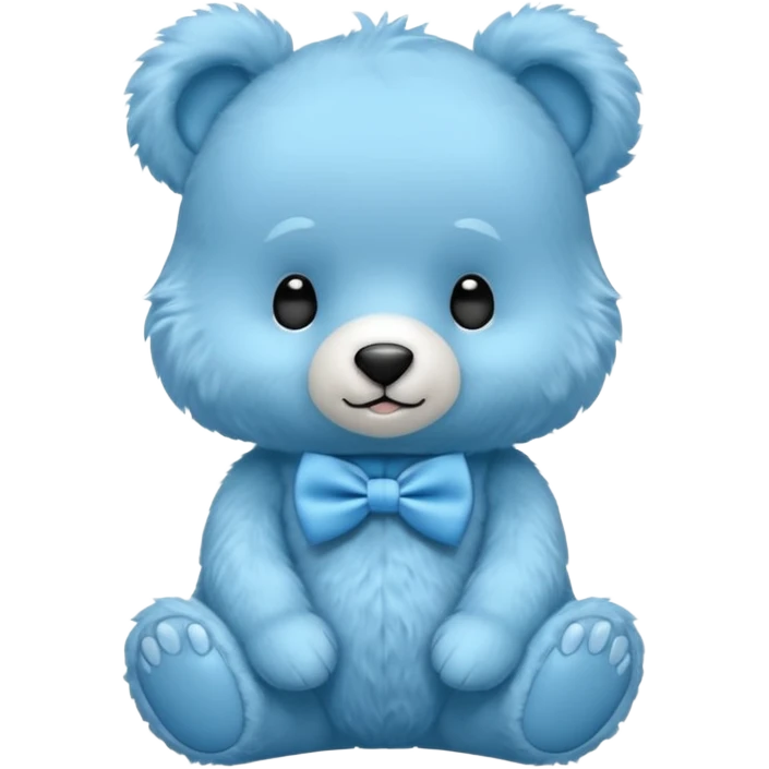 sweet twin little blue bears with blue bow tie sitting emoji