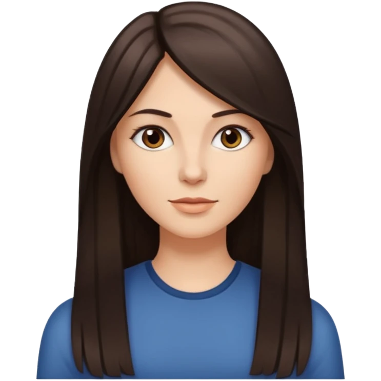 Mulher branca, cabelos longos liso moreno iluminado com luzes  emoji