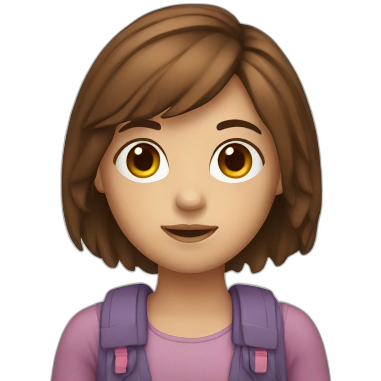 Girl bot with brown hair emoji