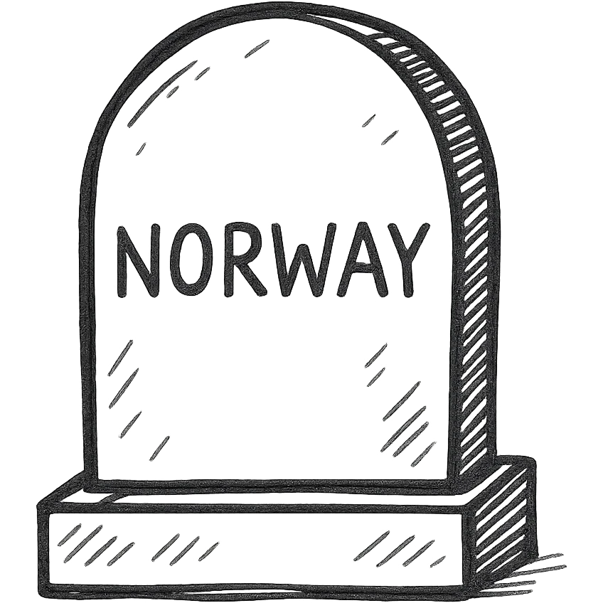 traditional Norway gravestone with no cross emoji
