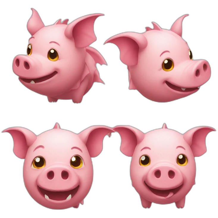 Dragon merged with pig emoji
