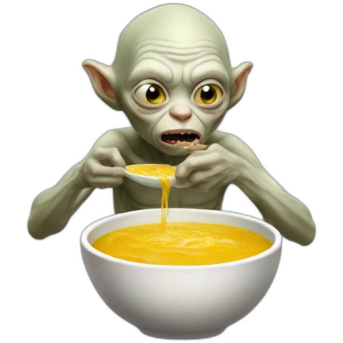 Gollum eating a Soup emoji