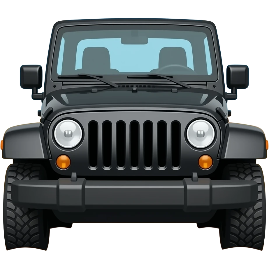 black jeep in desert emoji
