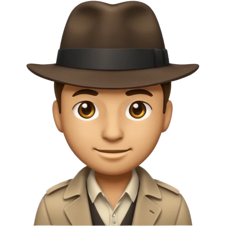 gangster emoji, wearing a fedora, smirking emoji
