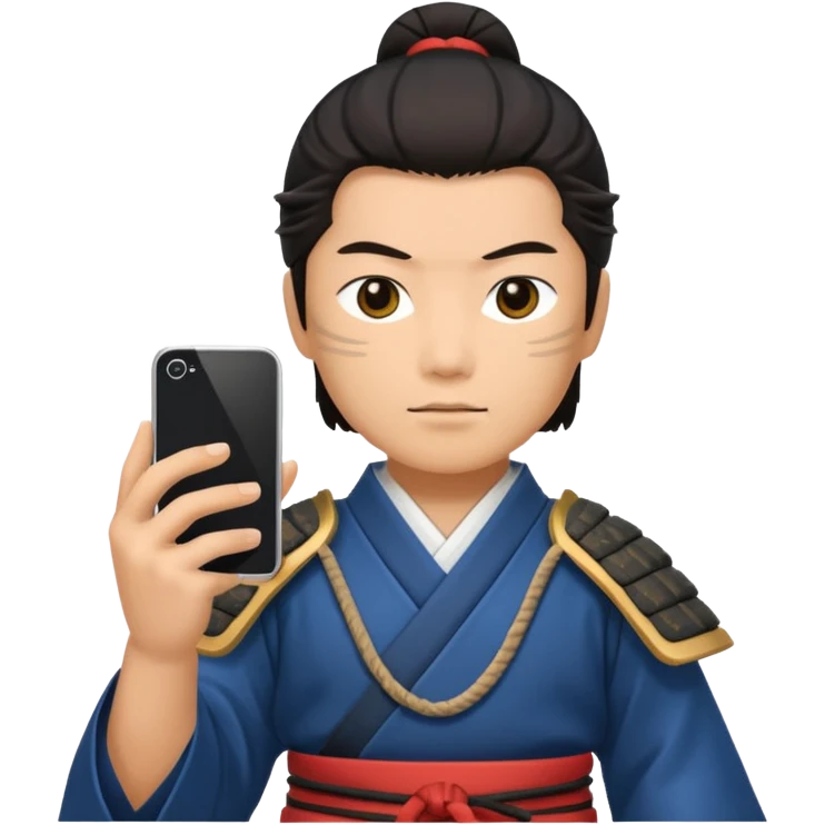 Samurai with Smartphone emoji