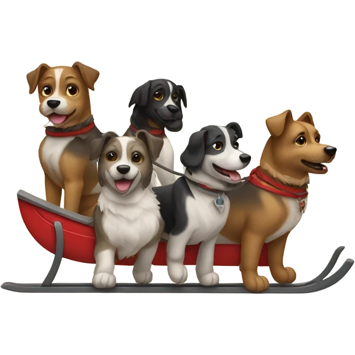 Team of dogs pulling a sled emoji