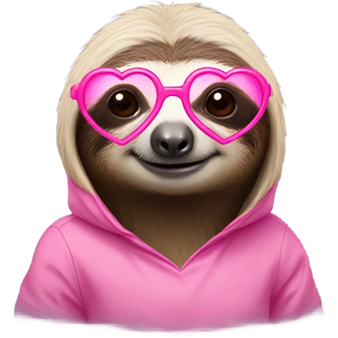 Sloth with pink heart glasses on  emoji