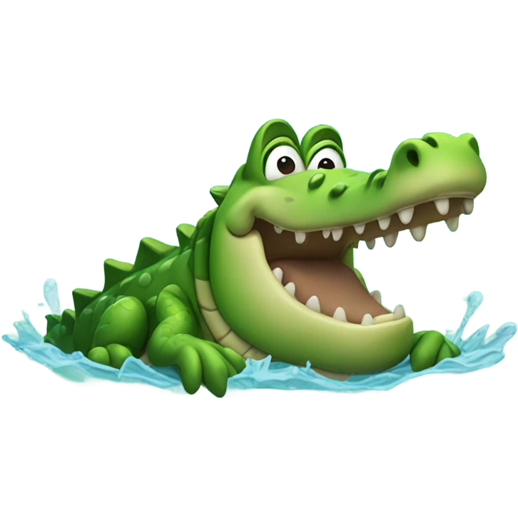 Waving crocodile in the water emoji