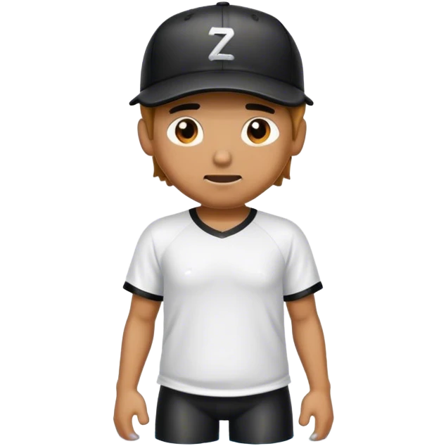 Man wearing black baseball hat with wet shirt emoji