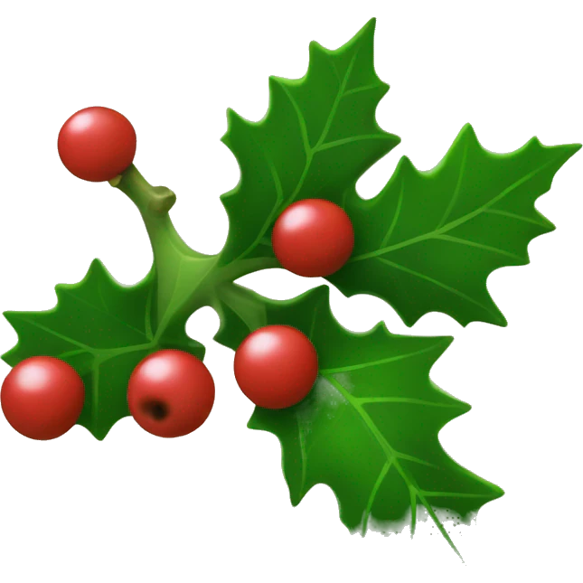 holly leaf and berry emoji